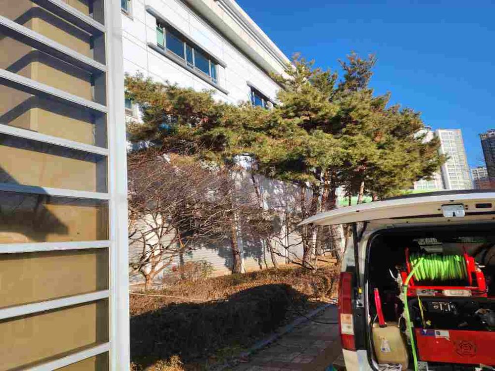 이천 건물 외부 고압세척 작업